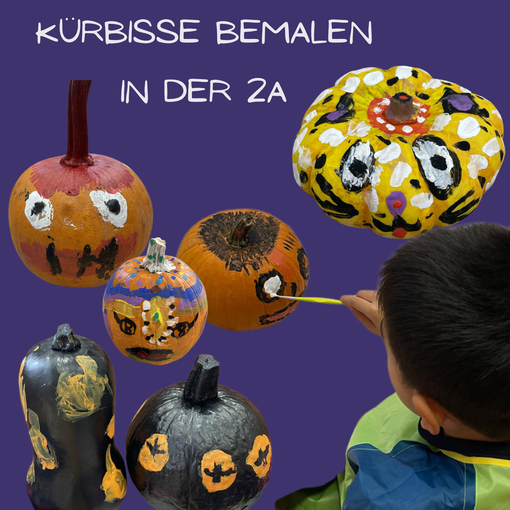 Bunte Kürbisse in der 2a